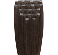 Clip on hair extensions #4 Brun - 7 sett - 60 cm | Gold24